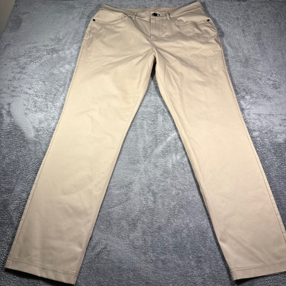 Public Rec Golf Mens Khaki Tan 5-Pocket Performance Trousers Pants 33x32